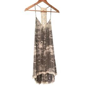 ForCynthia Beachwear Cover-Up‎ Medium Sheer White Tunic Dress Boho Resortwear